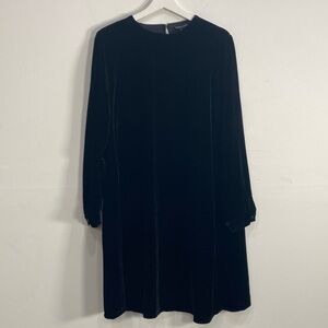 Eileen Fisher XS Crew Neck Dress Quiet Luxury Drapey Pockets retail $348